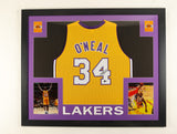 Shaquille O'Neal Signed Los Angeles Lakers 35"x 43" Framed Jersey (Beckett) Shaq