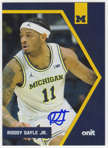 Roddy Gayle Jr. Signed Michigan 2025 Onit Basketball Trading Card #BV-12 -SS COA