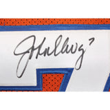 John Elway Signed Denver Broncos M&N Orange sz 48 Jersey Mounted Memories 51336