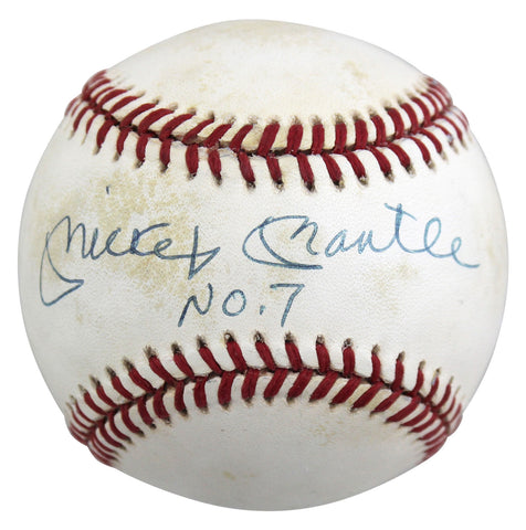 Yankees Mickey Mantle "No. 7" Authentic Signed Brown Oal Baseball UDA #UDM19344