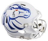 Boise State Ashton Jeanty Signed White F/S Speed Rep Helmet w/ Case BAS Wit 2