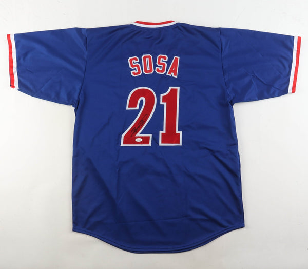 Sammy Sosa Signed Chicago Cubs Road Jersey (JSA) 600 HR Club/ 1998 Home Run Race