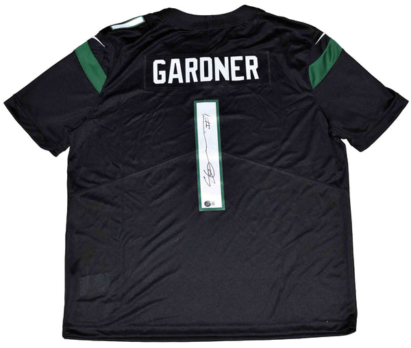 AHMAD SAUCE GARDNER SIGNED NEW YORK JETS #1 BLACK NIKE LIMITED JERSEY BECKETT