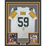 Framed Autographed/Signed Jack Ham HOF 88 33x42 Pittsburgh White Jersey JSA COA