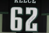 JASON KELCE (Eagles black TOWER) Signed Autographed Framed Jersey PSA