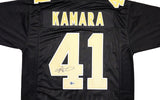 NEW ORLEANS SAINTS ALVIN KAMARA AUTOGRAPHED BLACK JERSEY BECKETT WITNESS 238209