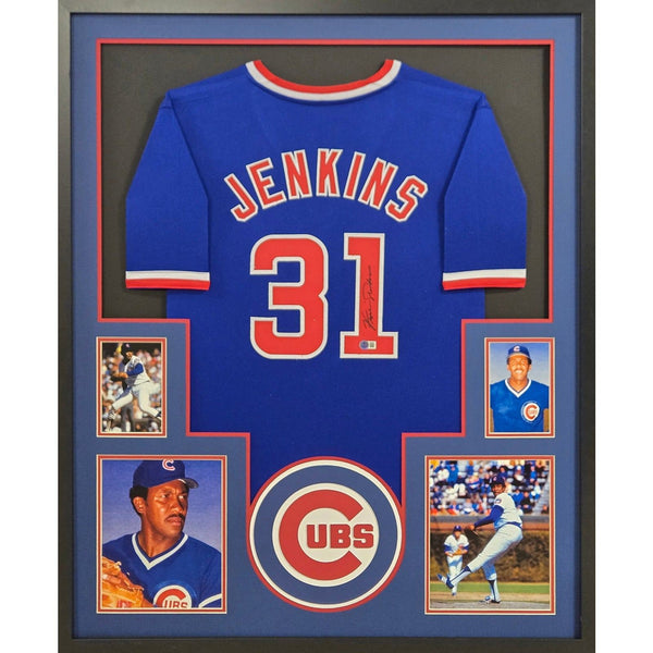 Fergie Jenkins Autographed Signed Framed Blue Cubs Jersey BECKETT