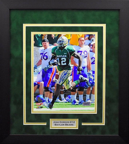 JOSH GORDON AUTOGRAPHED BAYLOR BEARS FRAMED 8x10 PHOTO COA