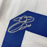 Framed Autographed/Signed Emmitt Smith 35x39 Dallas White Jersey JSA COA
