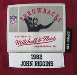John Riggins HOF Signed/Insc Maroon Mitchell & Ness Football Jersey Redskins JSA