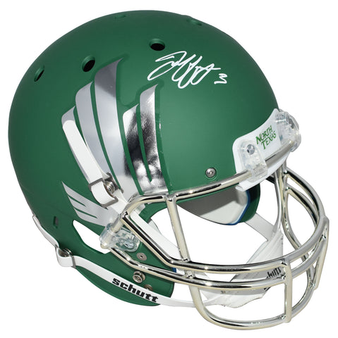 JEFF WILSON JR SIGNED NORTH TEXAS MEAN GREEN CHROME FULL SIZE HELMET BECKETT
