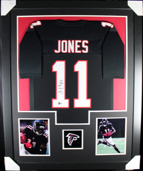 JULIO JONES (Falcons black TOWER) Signed Autograph Framed Jersey Beckett