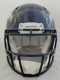 RAY LEWIS SIGNED BALTIMORE RAVENS FS SPEED AUTHENTIC HELMET BECKETT COA