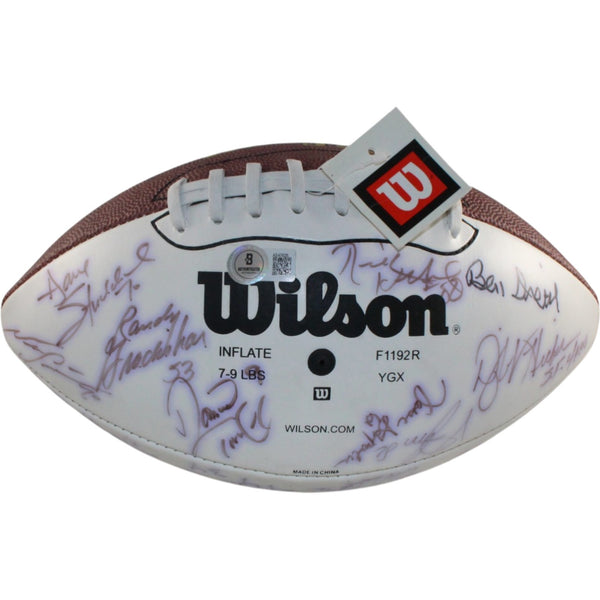 Montana Elway +32 Signed NFL Wilson Logo Football Faded Sigs Beckett 55427