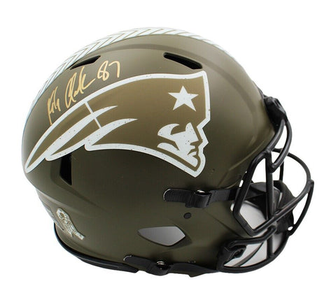 Rob Gronkowski Signed New England Patriots Speed Authentic STS NFL Helmet - Gold