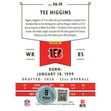 Tee Higgins Autographed Panini PA-19 Who Dey Trading Card Beckett 48911