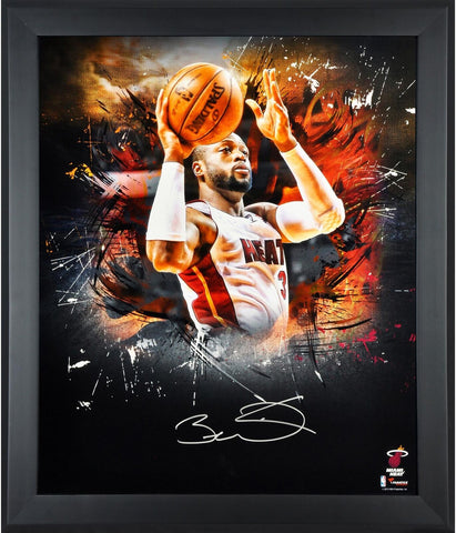 Dwyane Wade Miami Heat Framed Autographed 20" x 24" In Focus Photograph