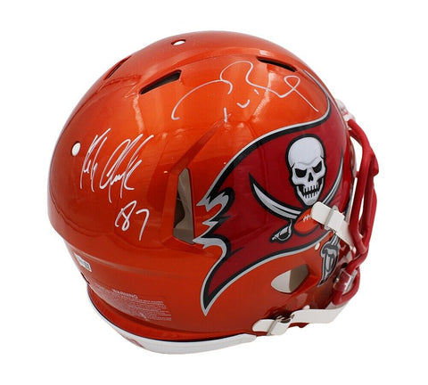 Brady & Gronkowski Signed Tampa Bay Buccaneers Speed Authentic Flash NFL Helmet