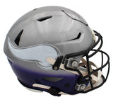 Justin Jefferson Signed Minnesota Vikings Speed Flex Custom Silver/Purple Helmet