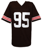 Myles Garrett (BROWNS) Signed Brown Custom Football Jersey - (BECKETT COA)