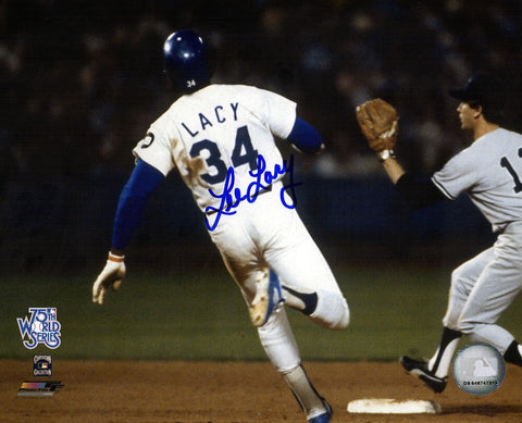 Lee Lacy Signed LA Dodgers World Series Base Running 8x10 Photo - (SS COA)