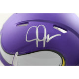 Justin Jefferson Autographed Minnesota Vikings Mini Helmet Beckett WIT 58219