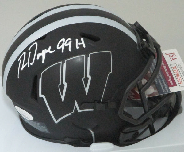 WI Badgers RON DAYNE Signed Riddell ECLIPSE Mini Helmet AUTO w/ '99 Heisman JSA