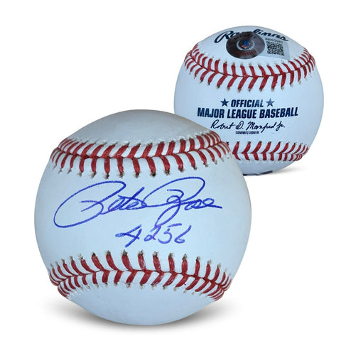 Pete Rose Autographed MLB Signed Baseball 4256 Beckett COA With UV Display Case