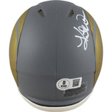 Kurt Warner Autographed Los Angeles Rams Slate Mini Helmet Beckett Witness 50097