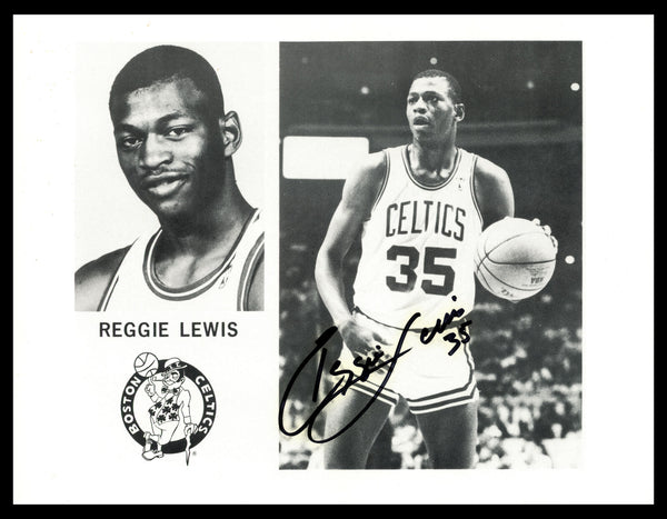 Reggie Lewis Autographed Signed 8.5x11 Photo Boston Celtics JSA #AX03804