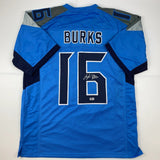 Autographed/Signed Treylon Burks Tennessee Light Blue Jersey Beckett BAS COA