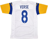 LOS ANGELES RAMS JARED VERSE AUTOGRAPHED WHITE JERSEY BECKETT BAS WITNESS 242683
