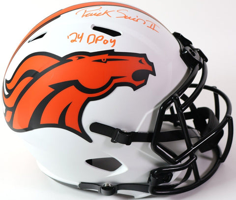 Patrick Surtain II Autographed/Inscribed "24 DPOY" White Lunar Replica Helmet