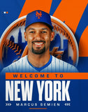 Marcus Semien Signed New York Mets Orange Jersey (Beckett) 2023 World Champion