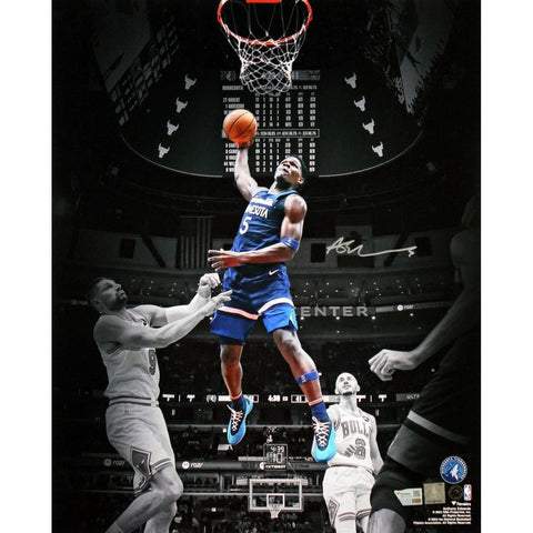 Timberwolves Anthony Edwards Signed 11x14 Dunking Spotlight Photo FANATICS
