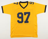Chris Hutchinson Signed Michigan Wolverine Jersey (Beckett) 1992 All American DE