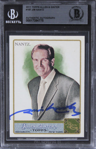 Jim Nantz Authentic Signed 2011 Topps Allen & Ginter #187 Card BAS Slabbed