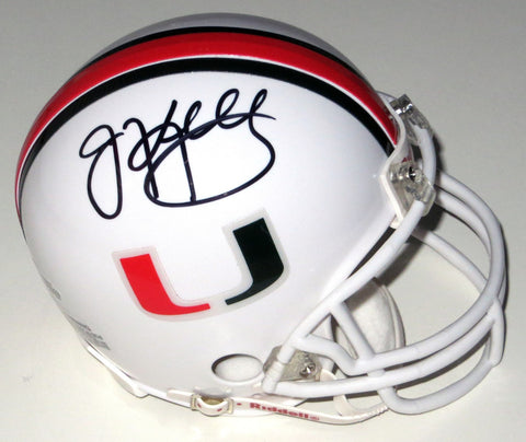 JIm Kelly Autographed University of Miami Mini Helmet Beckett Authenticated