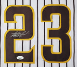 Fernando Tatis Jr. Signed Custom White Pinstripe Pro Style Baseball Jersey JSA