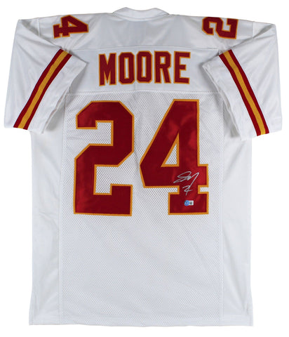 Skyy Moore Authentic Signed White Pro Style Jersey Autographed BAS Witnessed