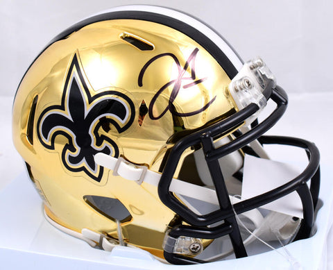 Derek Carr Autographed New Orleans Saints Chrome Speed Mini Helmet-BeckettW Holo
