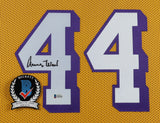 Jerry West Signed Los Angeles Lakers 35" x 43" Framed Jersey (Beckett Hologram)