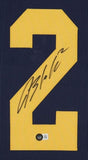 Blake Corum Signed Michigan Wolverines 35x43 Framed Jersey (Beckett) 2023 Champs