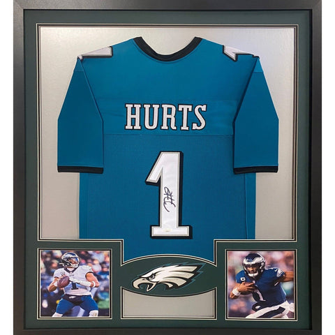 Jalen Hurts Autographed Signed Framed Philadelphia Eagles Jersey JSA