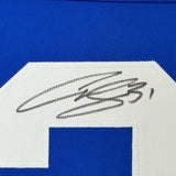 Framed Autographed/Signed Curtis Joseph 35x39 Toronto Blue Jersey JSA COA