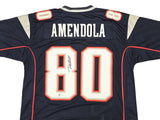 PATRIOTS DANNY AMENDOLA AUTOGRAPHED SIGNED BLUE JERSEY BECKETT WITNESS 221078