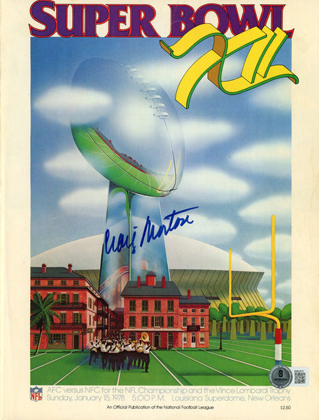 Craig Morton Signed Dallas Cowboys Super Bowl XII Program Beckett 45480