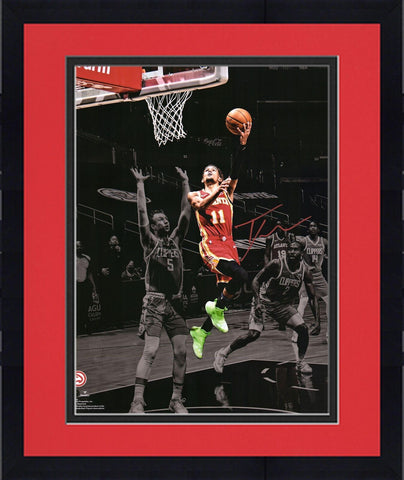 Frmd Trae Young Atlanta Hawks Signed 16" x 20" Reverse Lay Up vs Clippers Photo