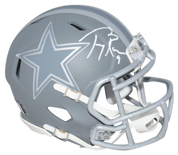 TONY ROMO AUTOGRAPHED DALLAS COWBOYS SLATE SPEED MINI HELMET BECKETT