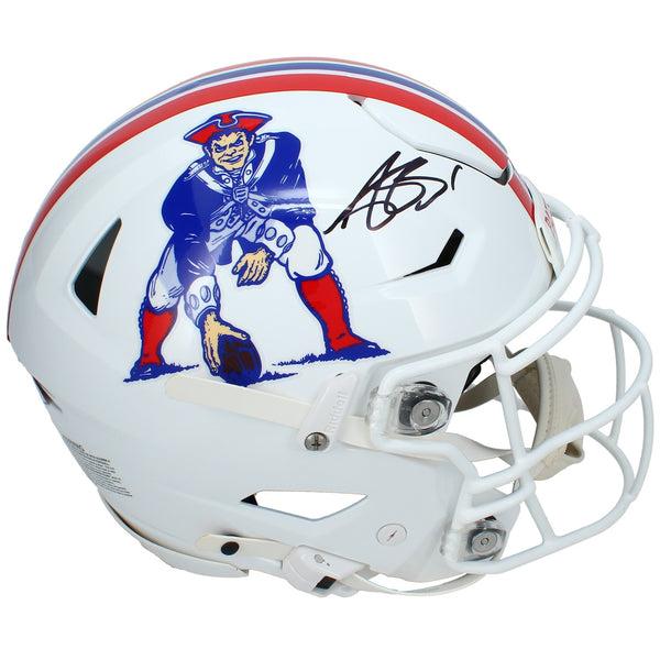 A.J. Brown Autographed Patriots Throwback SpeedFlex Authentic Helmet Beckett